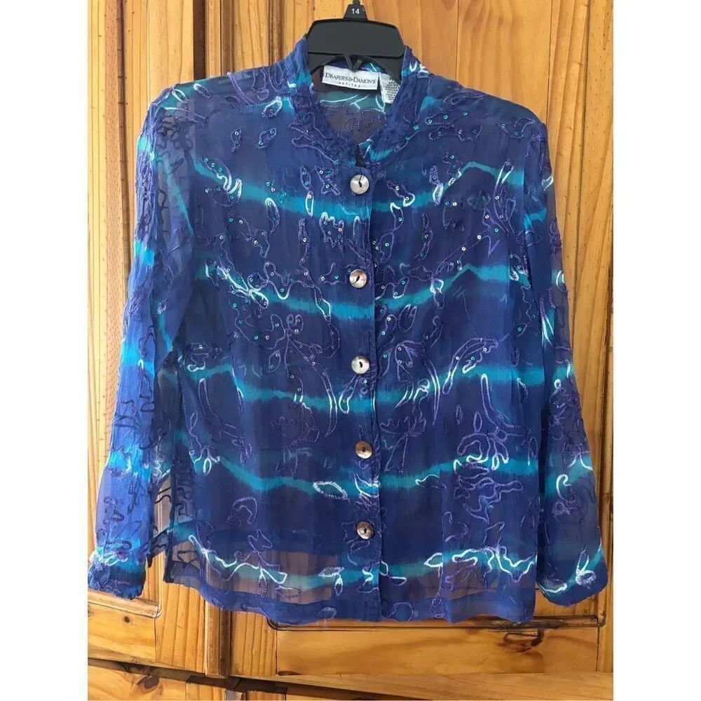 Draper’s & Damon’s Sheer Sequinned Top
